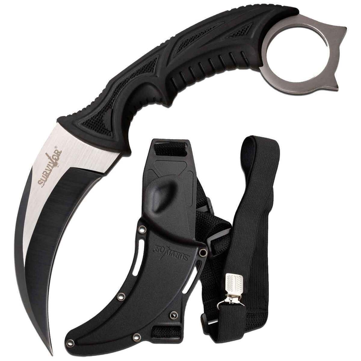 Survivor The Vested 4 inch Fixed Blade Knife - Black | Knives.com