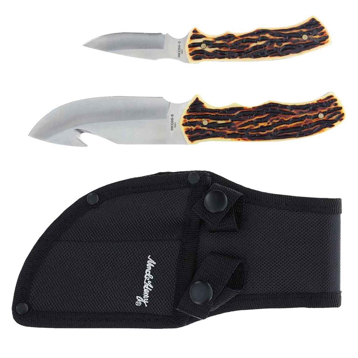 Schrade Uncle Henry Orange 3 Fixed Blade Hunter Set - Red Hill Cutlery